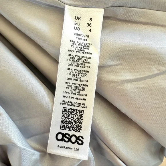 ASOS Petite Gray Slim Hooded Coat with Zip Front | Womens US 4 (Petite) - Picture 11 of 11